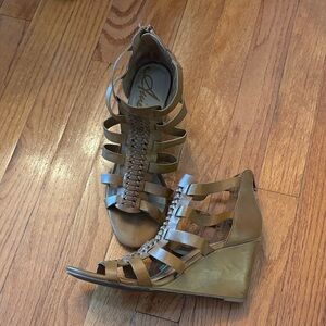 Brown Gladiator Wedge Sandals